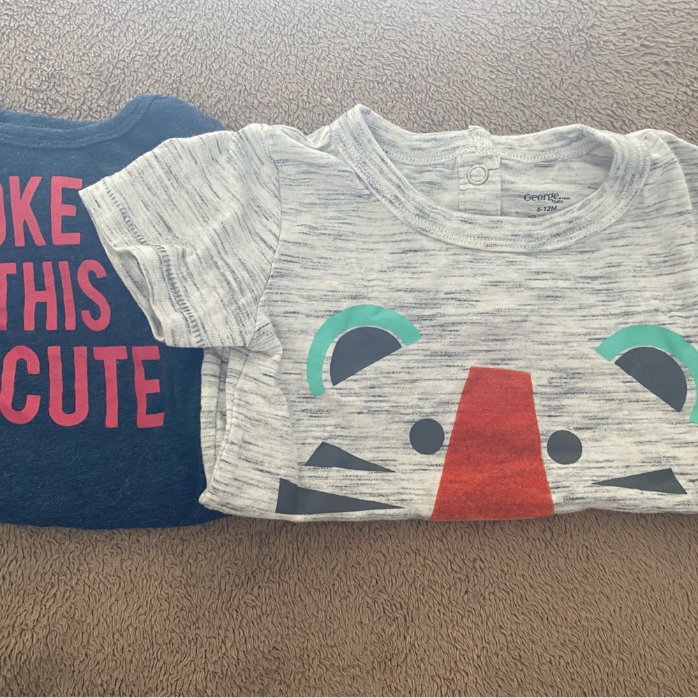George Baby Boy 6-12M Bundle - Bear & Graphic Prints" onezie EUC